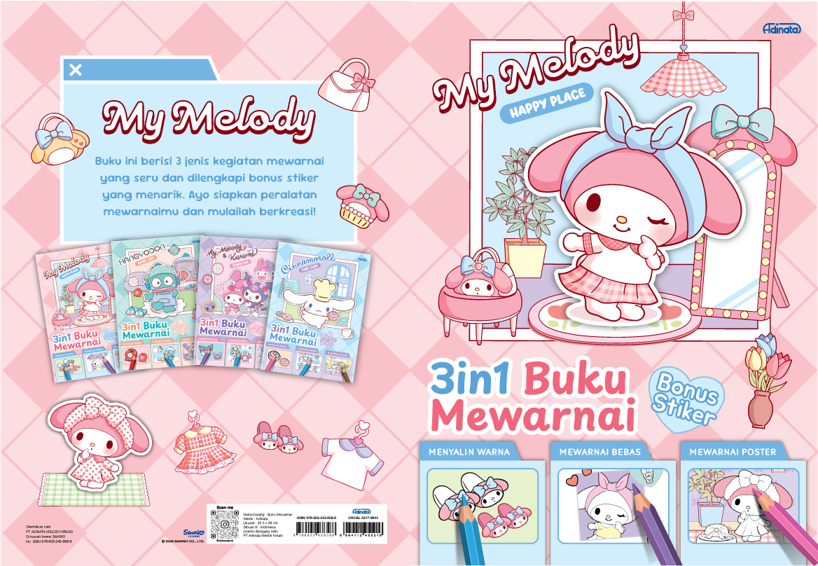 My Melody Buku Mewarnai L 2613-9801