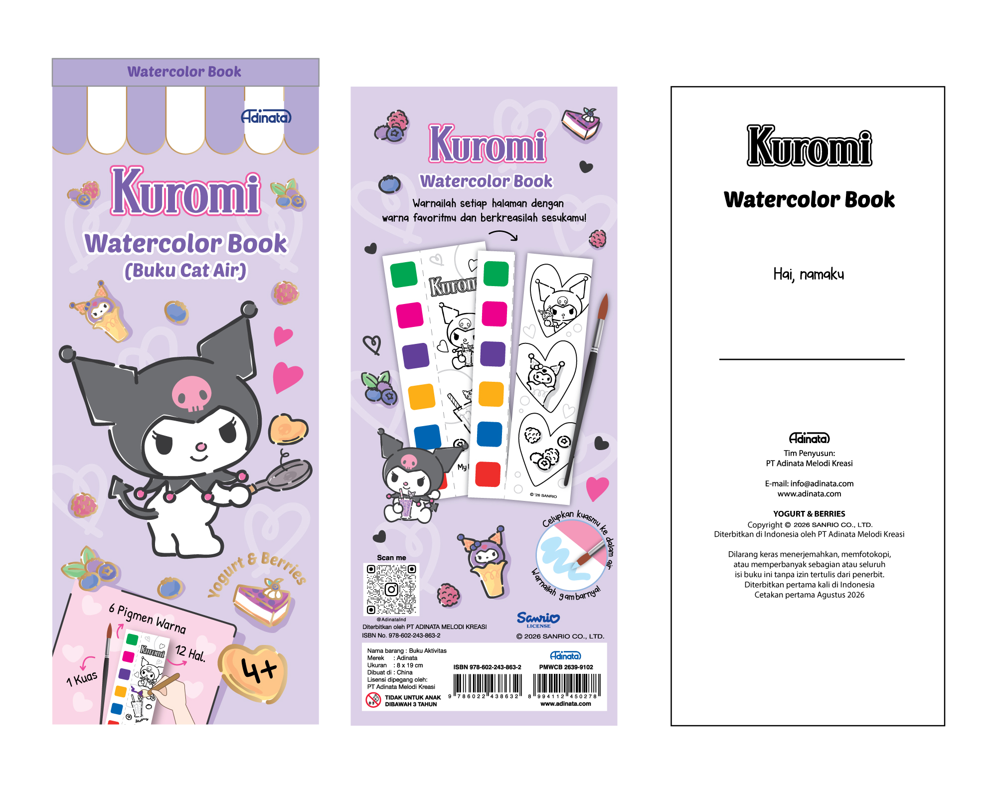 Kuromi Watercolor Book