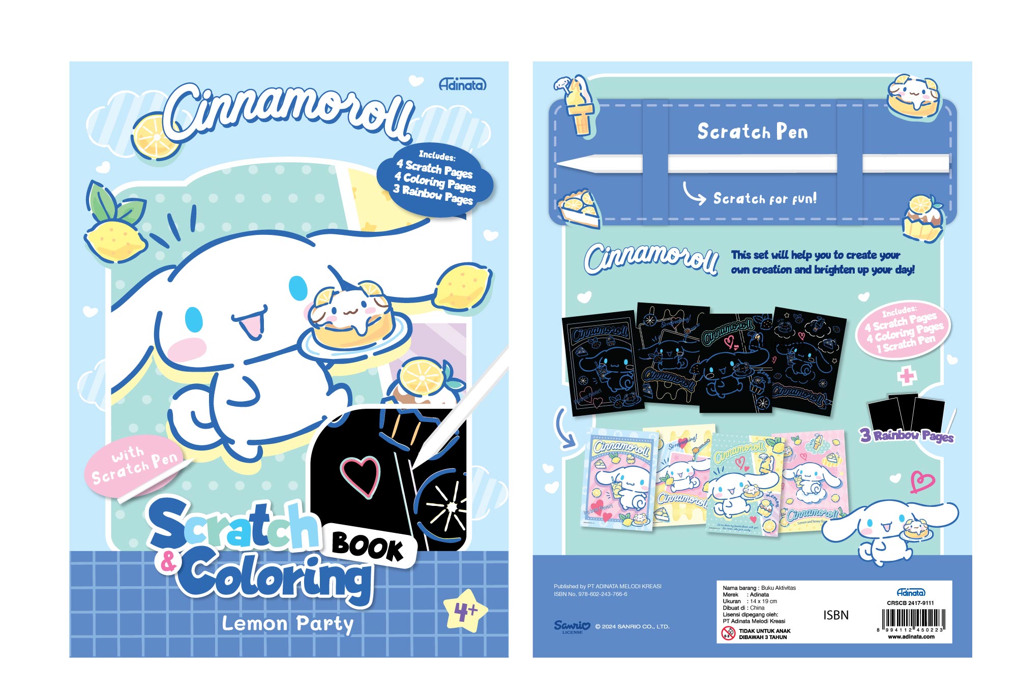 Cinnamoroll Scratch and Coloring Book 2417-9111