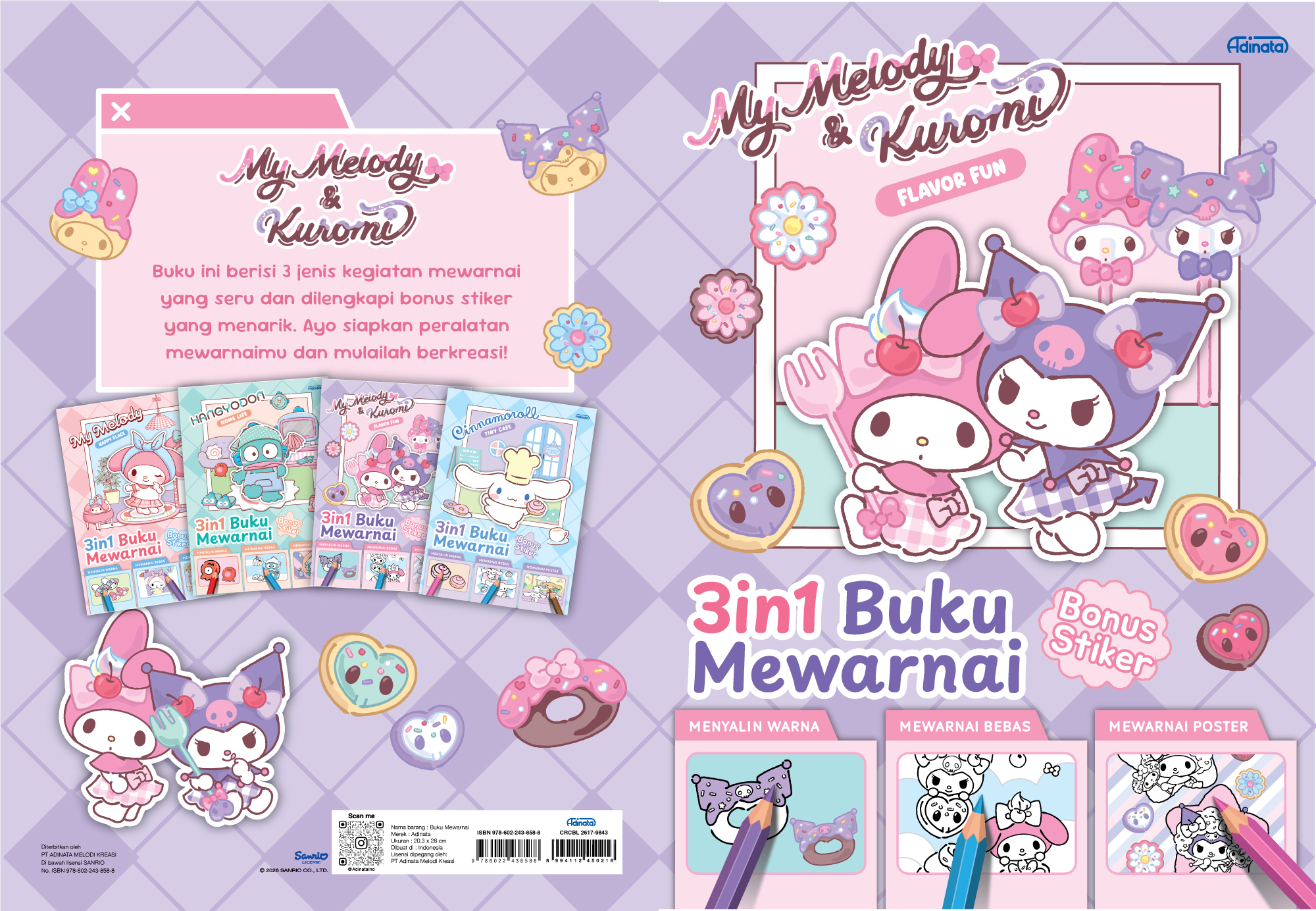 My Melody X Kuromi Coloring Book L 2633-9803