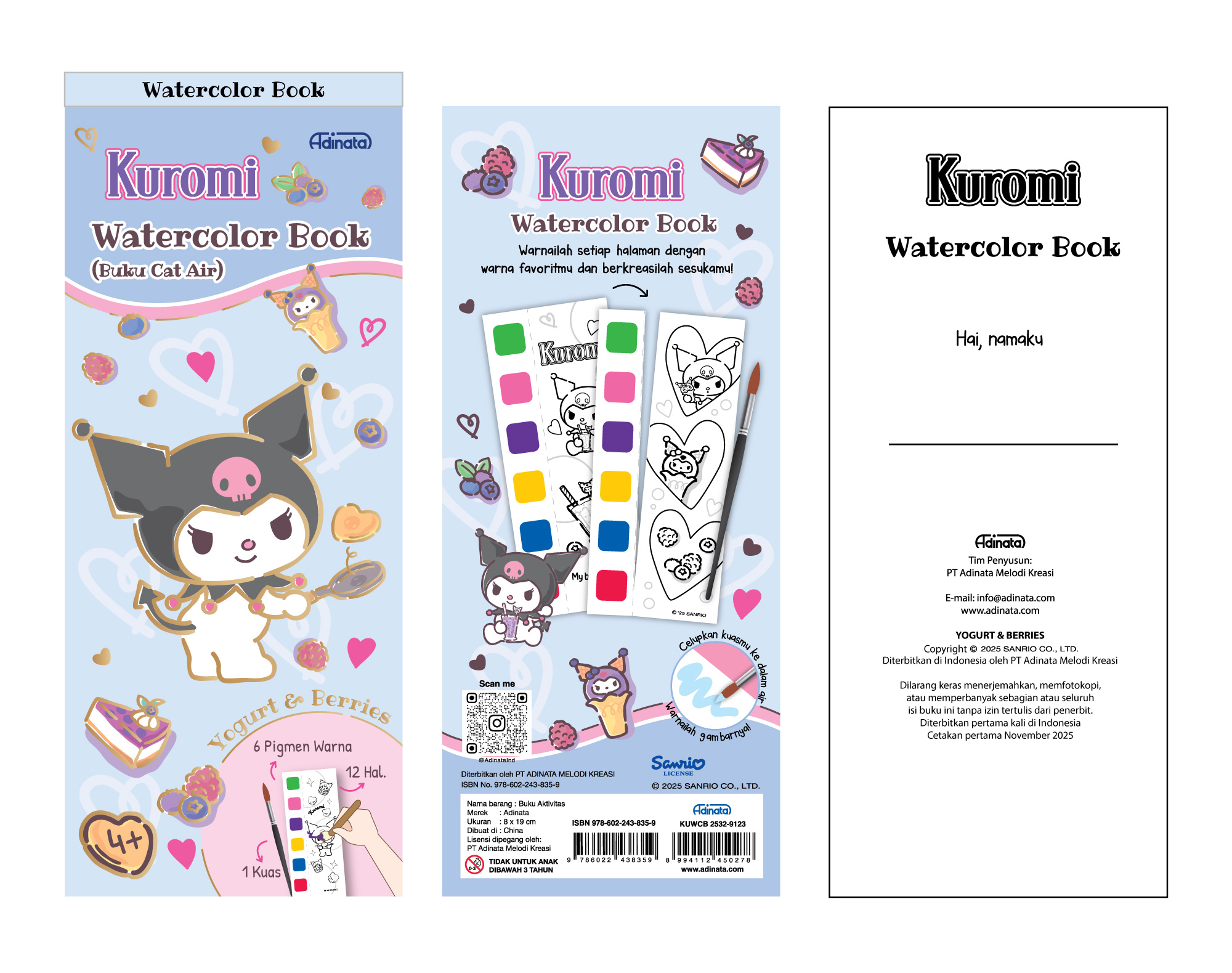 Kuromi Watercolor Book