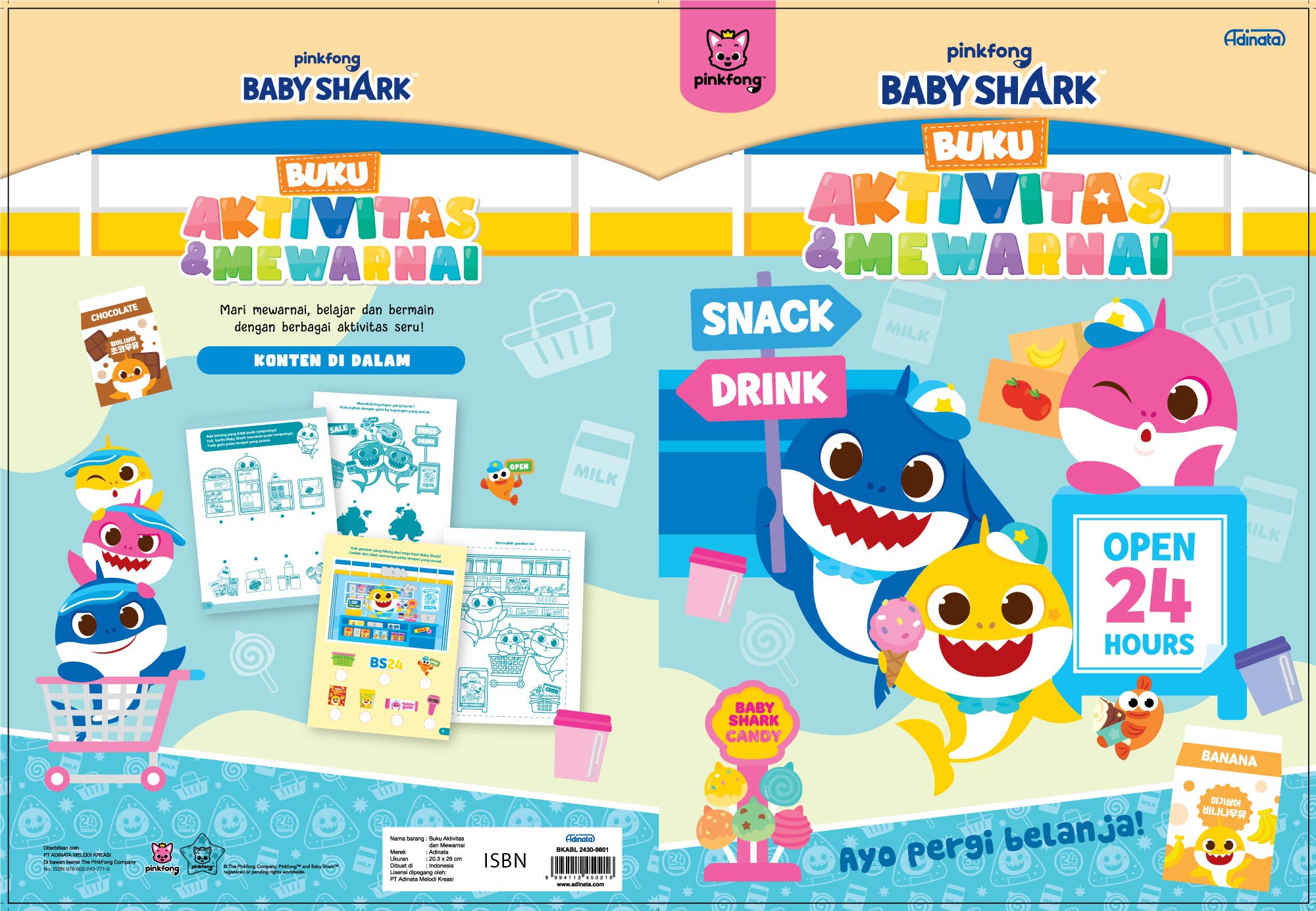 Baby Shark Buku Aktivitas dan Mewarnai BKABL 2430-9811