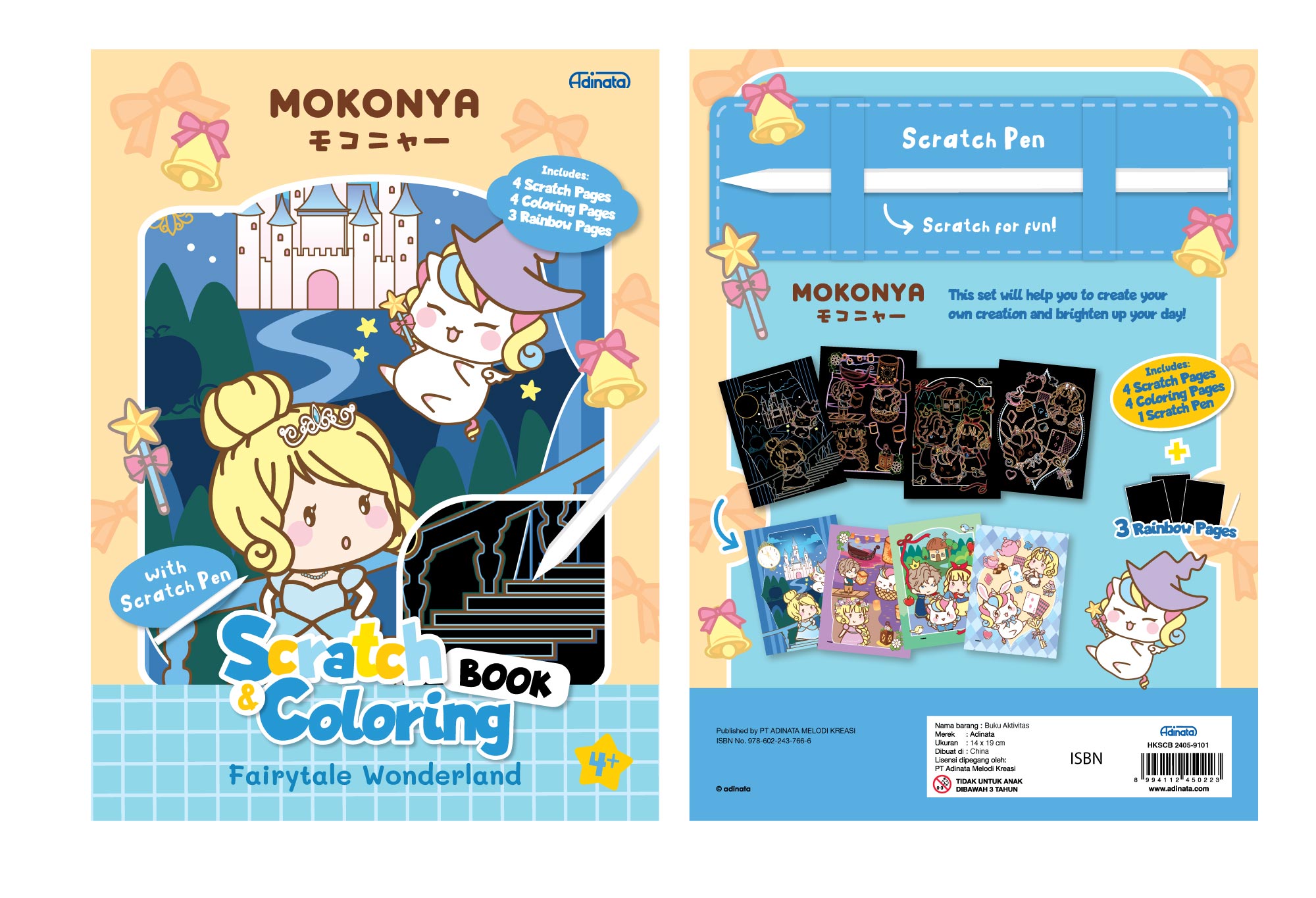 Mokonya Scratch and Coloring Book 2450-9114