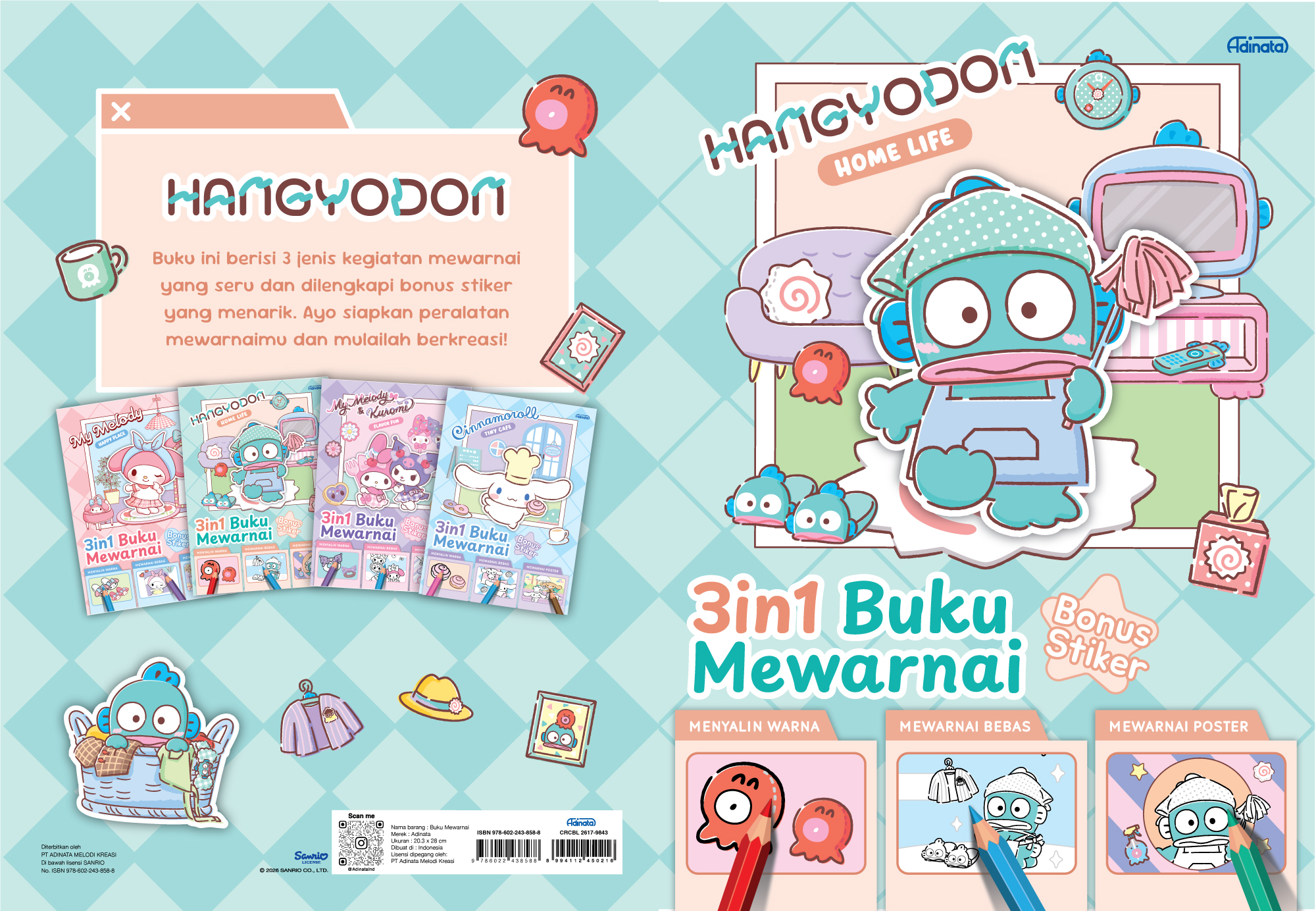 Hangyodon Buku Mewarnai L 2638-9804