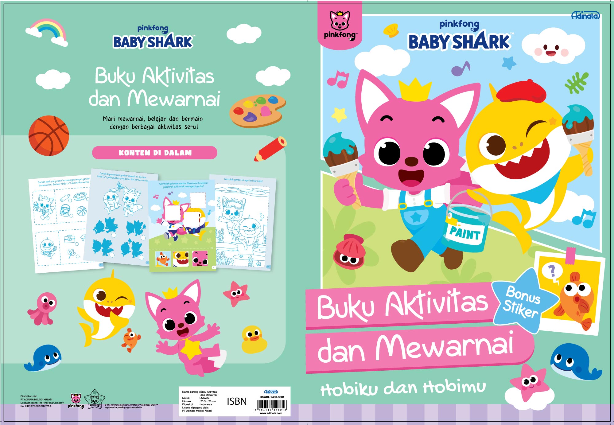 Baby Shark Buku Aktivitas dan Mewarnai BKABL 2430-9821